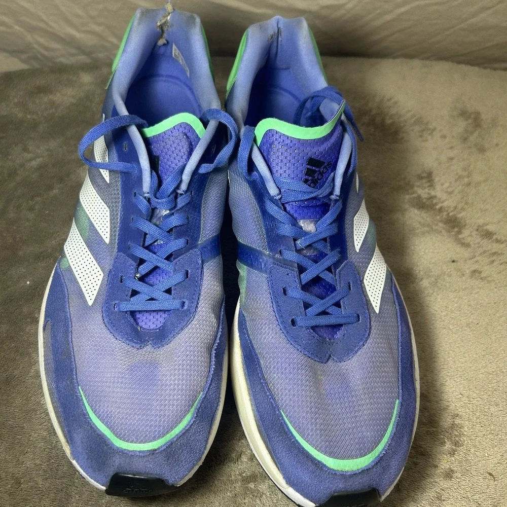 Adidas Adizero Boston 10 Blue Green Running Shoes Sneakers Mens
